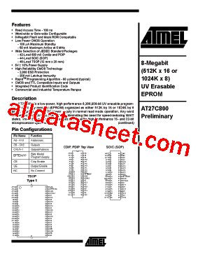 AT27C800-15TC型号图片