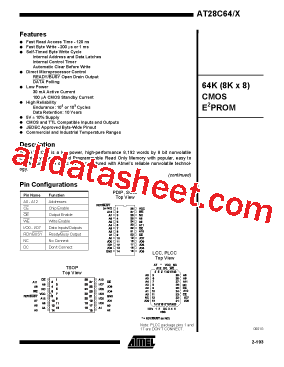 AT28C64E-20PI型号图片