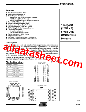 AT29C010A-12PC型号图片