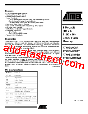 AT49BV008A-20TC型号图片