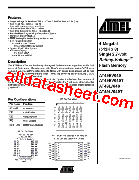 AT49BV040T-15CC型号图片