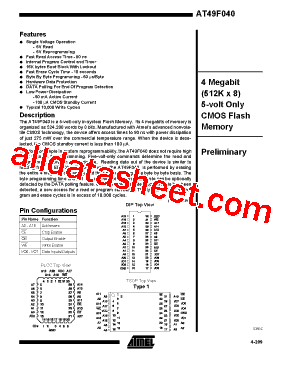 AT49F040T-12PC型号图片