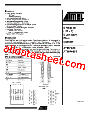 AT49F080T-15TC型号图片