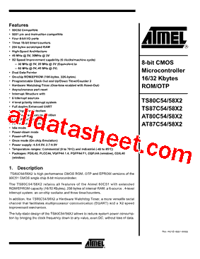AT80C58X2ZZZ-SLSUV型号图片