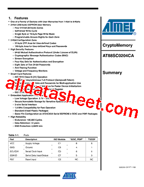 AT88SC0204CA-TU型号图片