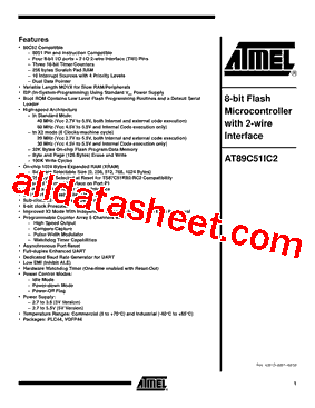AT89C51IC2-SLSUL型号图片