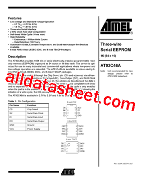 AT93C46A-10TI型号图片