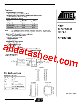 ATF22V10B-15PC型号图片