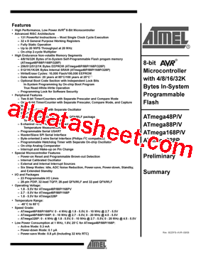 ATMEGA169PV-8MCU型号图片