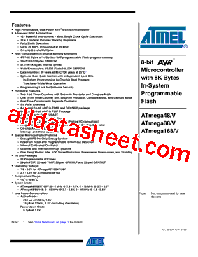 ATMEGA48V-10PU型号图片