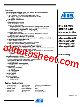 ATXMEGA128A4U-AU型号图片