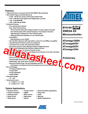 ATXMEGA64D4-AU型号图片