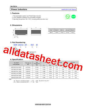 AWP252012AF-1R0M型号图片