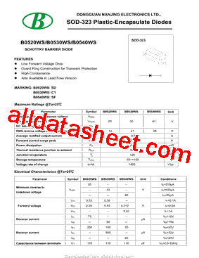 B0540WS-500MA-SOD-323型号图片