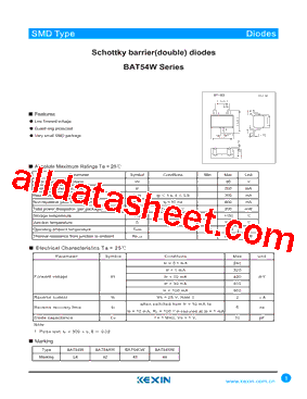 BAT54AW型号图片