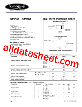 BAV100型号图片