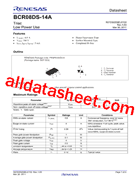 BCR08DS-14A型号图片