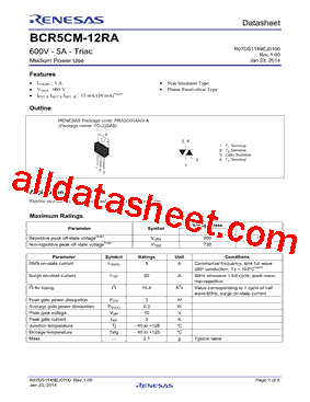 BCR5CM12RA型号图片