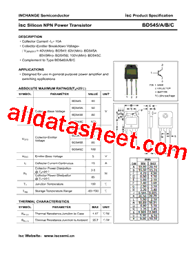 BD545B型号图片