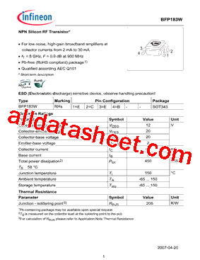 BFP183WH6327型号图片