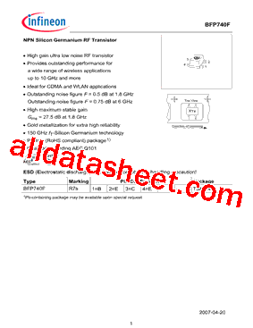 BFP740FH6327型号图片