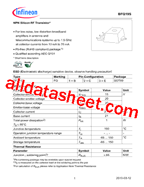 BFQ19SH6327XTSA1型号图片