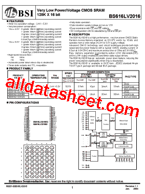 BS616LV2016EIG70型号图片