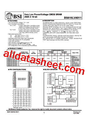 BS616LV4011DI型号图片