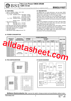 BS62LV1027STC70型号图片