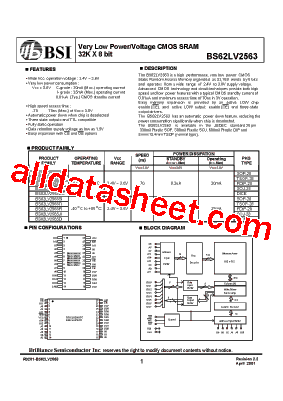 BS62LV2563TC型号图片
