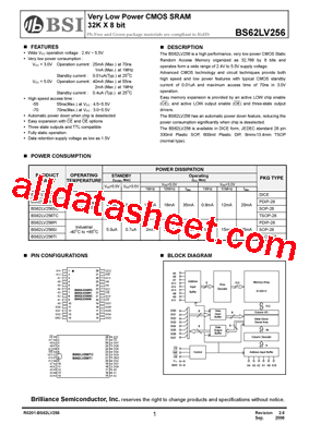 BS62LV256DCP70型号图片