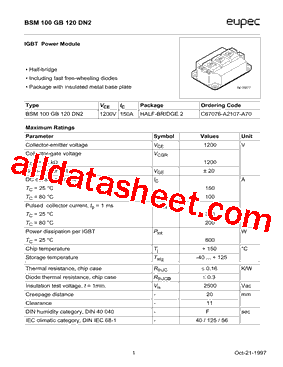 BSM100GB120DN2型号图片