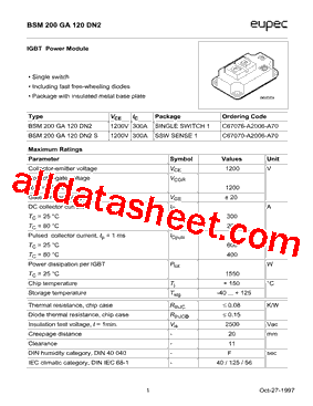 BSM200GA120DN2S型号图片