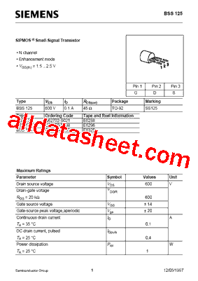 BSS125型号图片