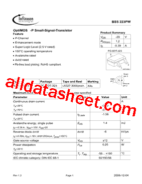 BSS223PWH6327XTSA1型号图片