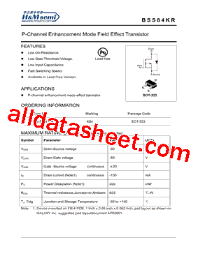BSS84KR型号图片