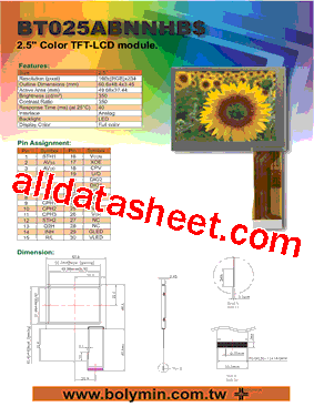 BT025ABNNHB型号图片