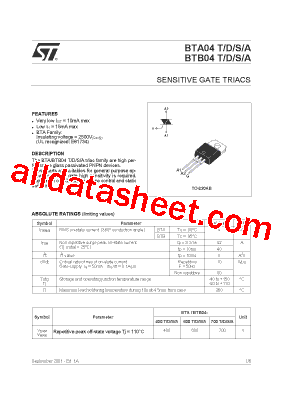 BTA04-600D型号图片