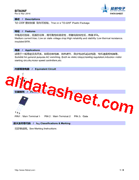 BTA06F型号图片
