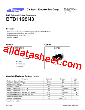 BTB1198N3型号图片