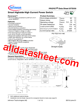 BTS550PE3146型号图片