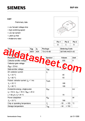 BUP604型号图片