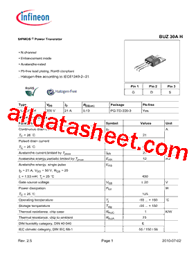 BUZ30AH型号图片