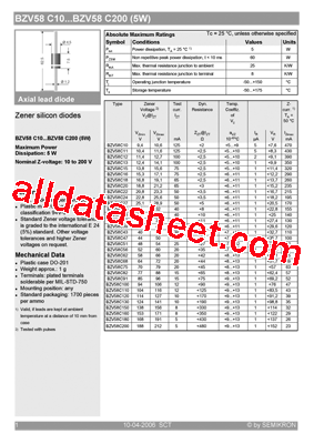 BZV58C36型号图片
