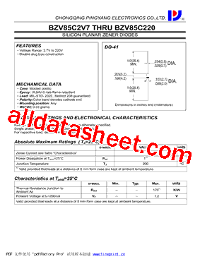 BZV85C220型号图片