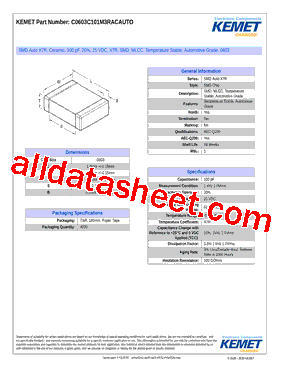 C0603C101M3RACAUTO型号图片