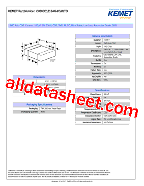 C0805C101JAGACAUTO型号图片