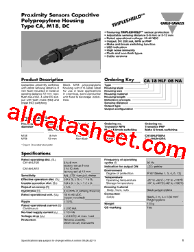 CA18HLF08NA型号图片