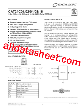 CAT24C01LIT3型号图片