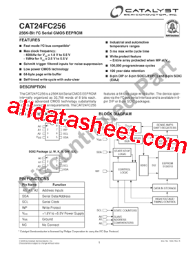 CAT24FC256XE-1.8TE13型号图片